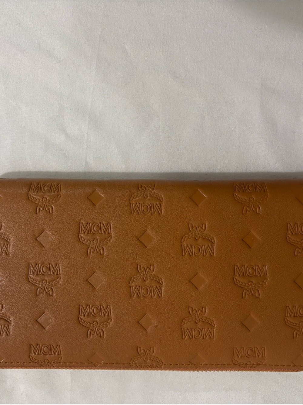MCM Cognac Visetos Embossed Leather Tote with Wallet - Picture 8 of 12